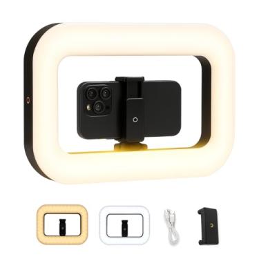 Imagem de Anel de luz LED para equipamento de vídeo para smartphone, estabilizador de vídeo portátil recarregável, bateria embutida de 8000 mAh para gravação e transmissão, câmera, YouTube, Tiktok, maquiagem
