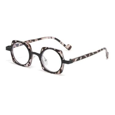 Imagem de VFDHN Óculos de sol pequenos da moda punk, femininos, retrô, lentes transparentes, masculino, armação (7, leopardo preto, transparente)