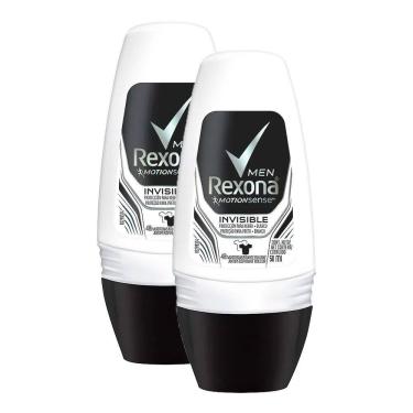 Imagem de Kit 2 Desodorante Antitranspirante Rexona Men Invisible Roll-on com 50ml