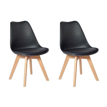 Imagem de Conjunto 02 Cadeiras Eames Wood Leda Design Preta