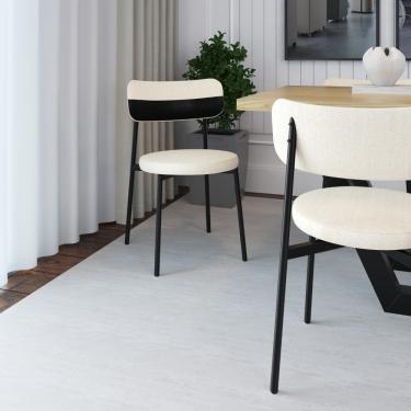 Imagem de 4 Unidadess Cadeira Kyta Fixa Com 4 Pés 50 X 44,7 X 83,8 Cm Corriente Palha Courino Preto