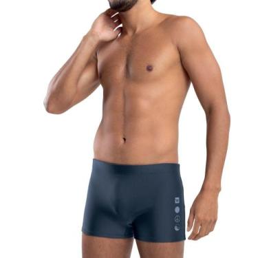 Imagem de Sunga Lisa Modelo Boxer Com Silk Hang Loose Masculina, Cinza, P