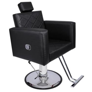 Imagem de Cadeira Evidence Reclinável Base Redonda Preto Acetinado - Moveis e co