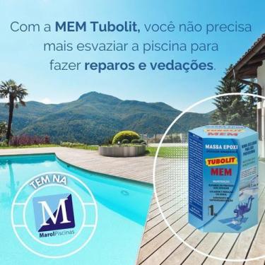Imagem de Tubolit Mem Reparo para Piscinas Massa Epóxi subaquática Branco1kg