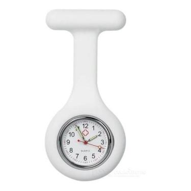 Imagem de Relógio Lapela Silicone Enfermagem - Broche, Branco