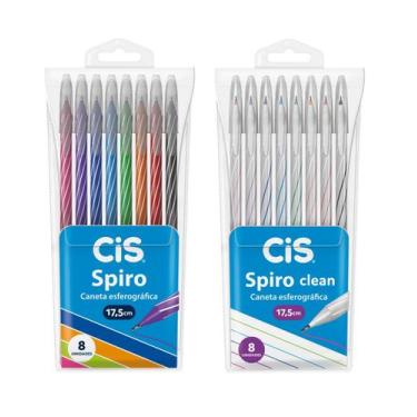 Imagem de Super Kit Caneta Cis Spiro Tradicional + Clean C/16 Sortidas