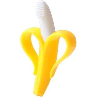 Imagem de Mordedor de Banana para Bebê Massageador de Gengiva em Silicone Escova Anti Estresse para Dentição