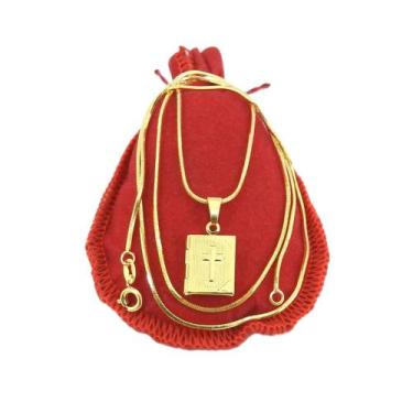 Imagem de Corrente Masculina 70cm 1mm Relicario Folheado Ouro 18k CR149 - WNBIJO