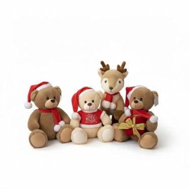 Imagem de Pelúcia Enfeite Natal Urso Papai Noel Soldado de neve Rena Decoração Enfeites Natalinos Premium (Papai Noel em Pé)