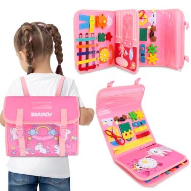 Imagem de Placa de Montessori Sensorial para Crianças Brinquedo Educativo (Rosa Mochila)