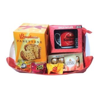 Imagem de Cesta de Natal Presente Criativo Panetone, Caneca, Bombons (Namorada)