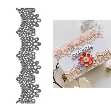 Imagem de DzIxY Matrizes de corte de metal de renda de flor oca para kit de fabricação de cartões, conjunto de recortes de papel, estêncil, suprimentos, modelos de máquina