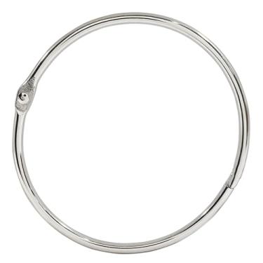 Imagem de LDEXIN 4 peças de anéis de fichário de folhas soltas de 7,6 cm, anéis metálicos niquelados para livros de folhas soltas, cartões flash, chaveiros, álbuns, cartões de índice, fotos, para escola, casa