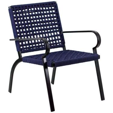 Imagem de Poltrona Corda Náutica Porto Rico Alumínio, Jardim Azul