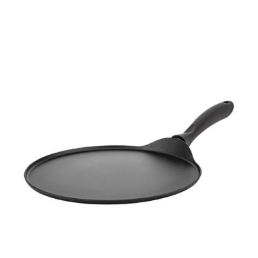 Imagem de Hascevher Frigideira de crepe antiaderente clássica de 17,72 cm da Teflon, chapa de cozinha CR7 preta