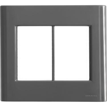 Imagem de Placa 6 Postos 4x4 Tramontina Giz Titânio Sem Suporte