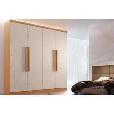 Imagem de Guarda Roupa Solteiro 4 Portas E 3 Gavetas Império Naturale-off White - Rufato