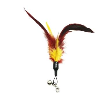 Imagem de Luzhengyang Recargas de varinha Feather Cat Teaser – Cabeças inspiradas em pássaros naturais, acessórios de brinquedo de gato para brincadeiras interativas (pacote com 5) (refil de penas nº 1)