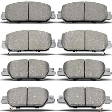 Imagem de DYZJKWJW D2036 D2037 Conjunto de pastilhas de freio de cerâmica dianteiras traseiras 8 peças para Honda CR-V 2017-2022