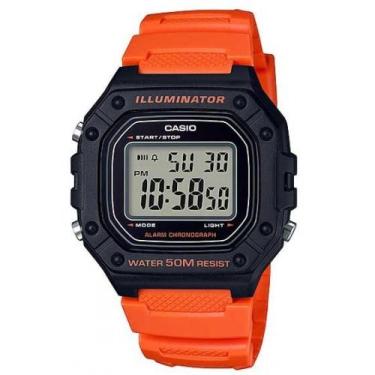 Imagem de Relógio Masculino Casio Preto E Laranja Digital Quadrado