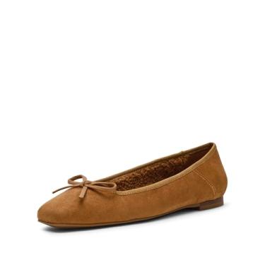 Imagem de Anne Klein Sapatilha feminina Anna-p Ballet, Camurça bege, 41