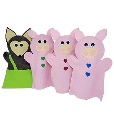 Imagem de Fantoche - Feltro - Lobo e os Três Porquinhos - Kits e Gifts