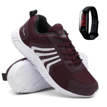 Imagem de Kit Tênis Para Treino Corrida Caminhada Academia Masculino Super Leve Relógio-Masculino