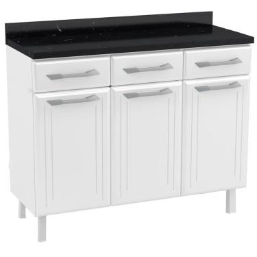 Imagem de Balcão Gabinete Cozinha Aço Topázio Com Tampo