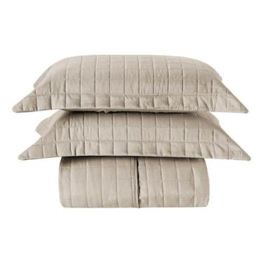 Imagem de Cobre Leito Matelassê Percal 300 fios Basic Casal Padrão 03 Peças 100%
