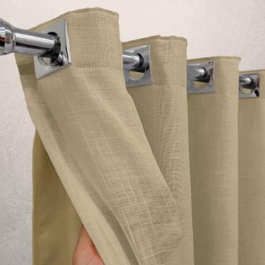 Imagem de Cortina Voil Gaze Linho 6,00X2,50 Forro Blackout Alto Padrão - Lm Deto