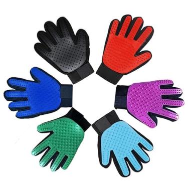 Imagem de Luva Removedora De Pelos Banho Pet Magnética Tira Pets Cães Gatos(COR ALEATÓRIA)