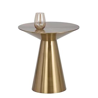 Imagem de ZABEES Mesas laterais douradas, mesa de chá, sofá, sala de estar, mesa de canto de cabeceira de aço inoxidável, mesa de centro para sofá, quarto, escritório