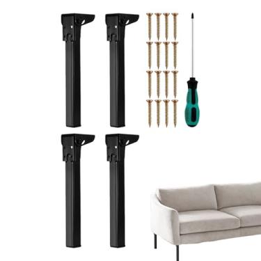 Imagem de Pernas de mesa dobráveis | Pernas de mesa de computador | Pés de móveis com protetor de piso de borracha para cadeira, armário, cama, mesa de cabeceira, cômoda de mesa