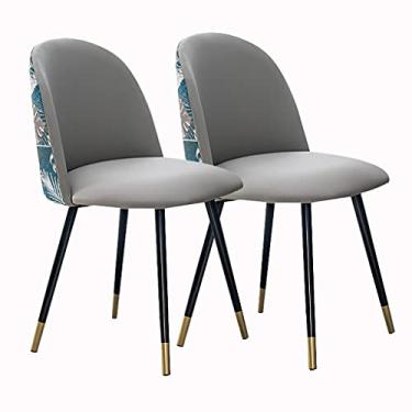 Imagem de Cadeira de jantar, cozinha, sala de jantar, móveis, cadeiras de cozinha, cadeiras de jantar, conjunto de 2 cadeiras para sala de estar, balcão, cadeira lateral de couro PU à prova d'água com pernas de