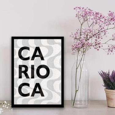 Imagem de Quadro Calçada Copacabana Moldura Preta Com Vidro 33X24Cm - Quadros On