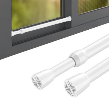 Imagem de Barras de segurança para janela, haste de tensão branca com pontas de borracha, barras de bloqueio de porta de vidro deslizantes ajustáveis, sem perfuração, haste de tensão curta de 40 cm a 70 cm