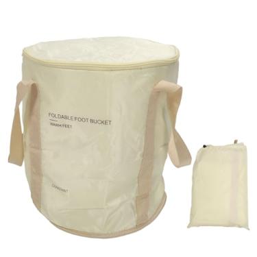 Imagem de Bolsa de imersão para pés dobrável com isolamento de 5 camadas Banheira portátil dobrável para pés com alça para relaxamento em viagens em casa Filme de alumínio de tecido Oxford