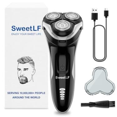 Imagem de SweetLF Barbeador Elétrico Para Homens, [Novo] Barbeador Elétrico, Recarregável, À Prova D'Água Ipx7, Display Led, Cabeça Flutuante Sem Fio, Aparador De Barba Pop-Up, Mais 3 Lâminas