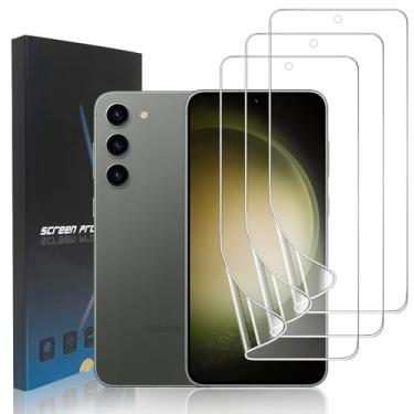 Imagem de zonyee Pacote com 3 películas protetoras de tela TPU para Samsung Galaxy S23 5G 6,1 polegadas, película de hidrogel TPU macio de cobertura total flexível para Samsung Galaxy S23, resistente a