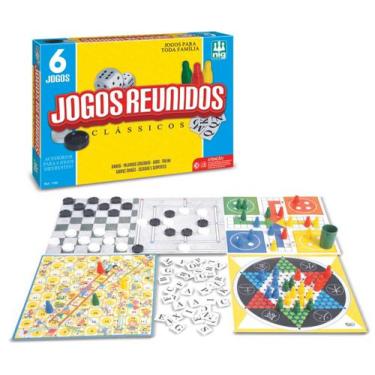 Imagem de Kit De Jogos Clássicos De Tabuleiro Reunidos Infantil 6 Em 1 Ludo Esca