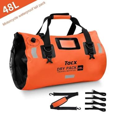 Imagem de Bolsa Traseira de Moto com Grande Capacidade Mochila Pilotagem Equipamento Cavaleiro Cinto Liberação Rápida Couro Reflexivo Design Topo Rolado 600D PVC Multifuncional Transversal para Viagens Esportes