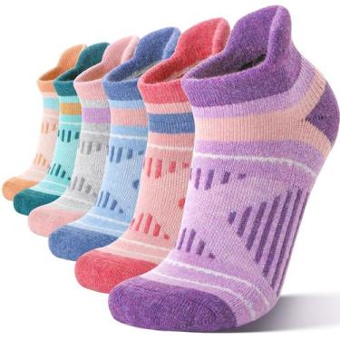 Imagem de 6 pares de calcetines de senderismo EBMORE de lana merino con compresi