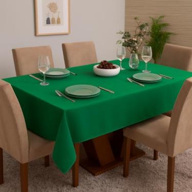 Imagem de Toalha de Mesa Retangular Oxford Lisa 8 Lugares 2,50x1,40m – Ideal para Natal, Ano Novo e Festas - Verde