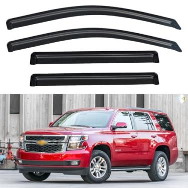 Imagem de Cxdar Viseiras de proteção de chuva de janela para Chevy Tahoe/GMC Yukon 2015-2020 (não para XL ou Denali), defletores de proteção de vento para ventilação de janela externa para Cadillac Escalade 15