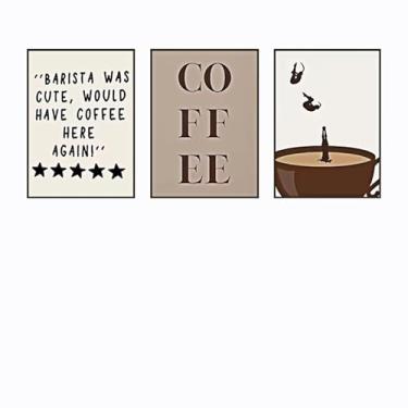 Imagem de PHWWDSUQA 3 peças de decoração moderna moderna de parede de café, pôster de bar, arte minimalista, para decoração de café, bar, cozinha, presentes, 40,6 x 61 cm, sem moldura
