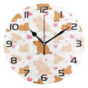 Imagem de YETTASBIN Lindo relógio de parede capivaras, silencioso sem tique-taque operado por bateria, relógio redondo decorativo criativo para cozinha, sala de estar, banheiro, decoração de escritório em casa