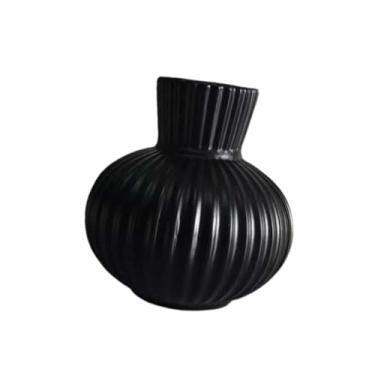 Imagem de Generic Vaso simples para arranjo de flores secas, recipiente floral para prateleira de armário de TV, Ano, Black S