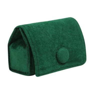 Imagem de simhoa Mini Organizador de Botões, Caixa de Joias em Veludo Macio, Porta-Brincos, Pulseiras e Anéis para Mulheres, Verde