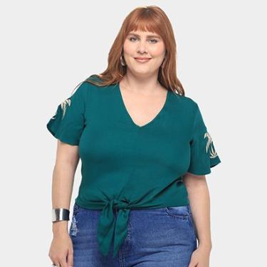 Imagem de Blusa Plus Size Lunender Nó Frontal Feminina-Feminino