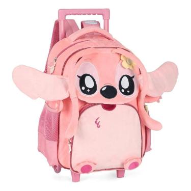 Imagem de Mochila Rodinhas Stitch Angel Pelúciado Disney Ic42422s